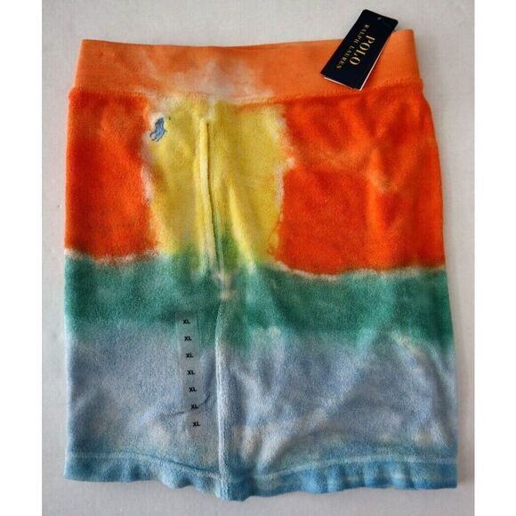 Polo Ralph Lauren Women's Sz XL Beach Dye Tie Dye Drawstring Terry Shorts - Picture 7 of 9